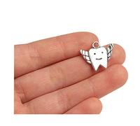 Acxico Lot de 50 breloques fantaisie en argent tibétain en forme de fée pour enfant 18 mm