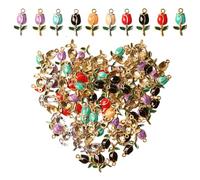Acxico Lot de 50 pendentifs élégants et colorés en forme de goutte d'huile - Fournitures de bijoux pour colliers, boucles d'oreilles, bracelets, porte-clés et sacs