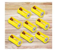 Acxico Lot de 8 adaptateurs de piles AA vers D en plastique Jaune