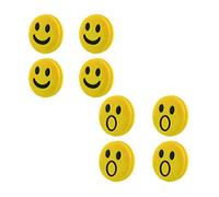 Acxico Lot de 8 amortisseurs pour raquette de tennis 4 smiley jaunes + 4 jaunes surprise