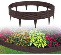 ACXIN 50m Bordure de pelouse Bordure de parterre Palissade de jardin aspect rotin avec 50 éléments Palissade de jardin ronde Palissades en plastique (50 pièces, marron)