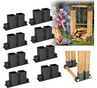 ACXIN 8 pièces aide à l'empilage du bois Aide stable à l'empilage du bois de chauffage en métal Support d'empilage du bois Aide stable à l'empilage du bois de chauffage Châssis pour l'intérieur et l'e