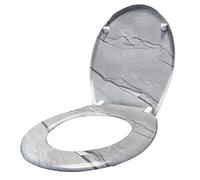 ACXIN Abattant de WC, avec système d'abaissement automatique, en Duroplast et acier inoxydable, antibactérien, facile à nettoyer, amovible, marbré