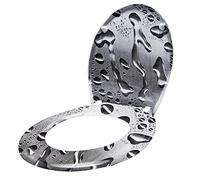 ACXIN Abattant de WC, avec système d'abaissement automatique, en Duroplast et acier inoxydable, antibactérien, facile à nettoyer, amovible, motif de pluie