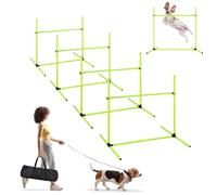 ACXIN Agility Kit d'obstacles d'entraînement pour chien avec 4 obstacles, barres de slalom, équipement d'agilité pour chiens, facile à transporter, hauteur réglable avec sac, 104 x 70 x 101 cm, vert
