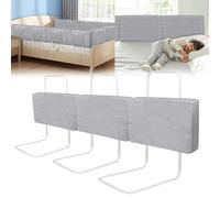 ACXIN Barrière de lit, 3 x 50 cm, réglable, en hauteur, pour lit familial et lit d'enfant, gris lin