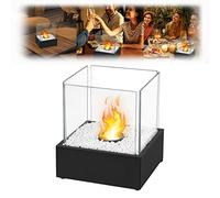 ACXIN Cheminée de Table au bioéthanol en Acier Inoxydable avec Pierres décoratives, cheminées de Table d'intérieur et d'extérieur pour Salon, Balcon, sûr et Chaud, feu de Table décoratif