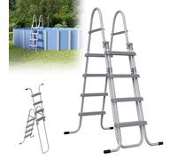 ACXIN Échelle de piscine à 4 marches - 160 x 116 x 80 cm - Gris - En métal - Pliable - Pour piscine hors sol - Hauteur : jusqu'à 130 cm - Charge maximale : 150 kg