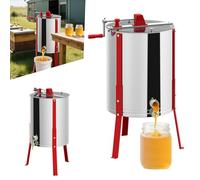 ACXIN Essoreuse à miel en acier inoxydable 4 alvéoles Ø 48 cm Extracteur manuel de miel pour apiculteurs amateurs et professionnels Pieds réglables Capacité 15-20 kg Accessoire apiculteur Miel avec