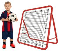 ACXIN Football Rebounder But Kickback Paroi de rebond Filet, tube métallique+tissu PE, 100 x 100 x 65 cm, rouge