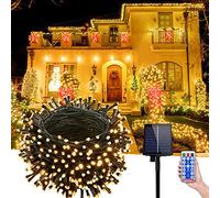 ACXIN Guirlande lumineuse solaire d'extérieur 50 m 500 LED - 8 modes - Guirlande lumineuse solaire IP44 - Étanche avec télécommande - Minuterie pour jardin, fête, balcon