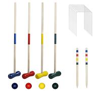 ACXIN Kit de croquet, jeu de pelouse de jardin en plein air, jeu en bois, kit de jeu pour enfants et adultes, kit d'entraînement de sport