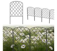 ACXIN Lot de 10 clôtures de jardin décoratives en métal - 3,2 m - Avec piquets de terre - Raccords en plastique - Clôture pour chien - Clôture de pâturage ou barrière pour animaux - Clôture d'étang