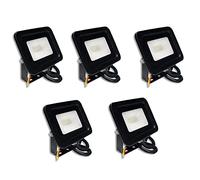 ACXIN Lot de 5 projecteurs LED 10 W - Super lumineux - Spot extérieur - En aluminium - Pour jardin, garage, blanc froid - Étanche IP65