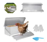 ACXIN Mangeoire automatique pour poulets de 10 kg - Avec pédale à ouverture automatique et couvercle étanche