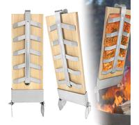 ACXIN Planche à saumon à flamber 2X Planches à saumon à flamber avec support en acier inoxydable Planches à saumon pour brasero pour griller en plein air Planche en cèdre