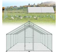ACXIN Poulailler 3 x 8 x 2 m - Enclos libre - Porte avec serrure - Cadre en acier galvanisé - Toit d'ombrage en polyéthylène - Pour cage à poulailler, cage à oiseaux, petits animaux