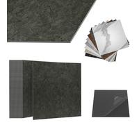 ACXIN Revêtement de sol en PVC autocollant avec aspect carrelage - Carreaux adhésifs de sol imperméable - Pour cuisine, salle de bain, salon (aspect pierre anthracite, 7,5 m² - Paquet : 81 carreaux)