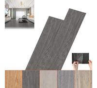 ACXIN Sol en PVC auto-adhésif, vinyle stratifié avec clic, effet bois (Gris foncé, 2,5 m², 18 unités)