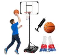 ACXIN Support de basket-ball réglable en hauteur 150-260 cm - Kit complet - Panier de basket-ball portable de 38 cm - Panier avec ballon de taille 5 - Pompe - 2 filets - Panneau arrière en PVC - 85 x