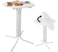 ACXIN Table haute pliante Ø 79 cm, Table de bistrot ronde 110cm - Table de jardin pliante résistante aux intempéries, pour l'intérieur et l'extérieur, résistante aux rayures, châssis stable en tube d'