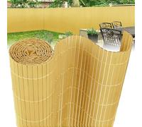 ACXIN Tapis de protection en PVC, double renforcement, brise-vue résistant aux intempéries avec serre-câbles, revêtement de balcon, protection contre le vent, lamelles renforcées, bambou, 180 x 600 cm