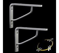 ACXZ Equerre Etagere en Aluminium brossé 17,5/20/25 / 40cm, Support d'étagère Triangulaire Mural avec Gousset, étagères flottantes Design, Charge maximale 100kg / 220lbs, Lot de 2