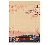 ACXZ Store Bateau en Bambou Japonais avec cantonnière, Motif de Montagne Fuji, Store occultant pour Balcon, Coin Salon, Cuisine, Salle de Bain, Couleur Naturelle