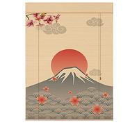 ACXZ Store Bateau en Bambou Japonais avec cantonnière, Motif de Montagne Fuji, Store occultant pour Balcon, Coin Salon, Cuisine, Salle de Bain, Couleur Naturelle