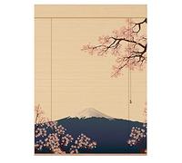 ACXZ Store Bateau en Bambou Japonais avec cantonnière, Motif de Montagne Fuji, Store occultant pour Balcon, Coin Salon, Cuisine, Salle de Bain, Couleur Naturelle