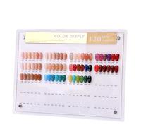 Acycoin2A Tableau d'affichage de 120 couleurs pour ongles en gel acrylique avec faux ongles et autocollants numérotés