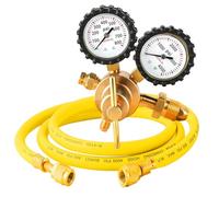 Acymner Kit régulateur d'azote avec double jauge, plage de pression de distribution de 0 à 800 psi, connexion de sortie mâle de 0,6 cm et entrée CGA580, avec tuyau de 2,5 m, idéal pour le CVC et la