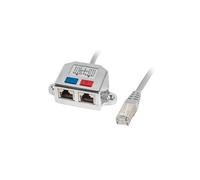 lanberg AD 0026 S RJ45 vers fiche Femelle RJ45 2 x répartiteur Fast Ethernet Adaptateur T Gris