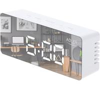 Ad 1189w Réveil Avec Affichage De La Température Ambiante, Alarme, Affichage De La Date, Rétroéclairage, Horloge De Table, Affichage De La Température, Alimenté Par Usb Ou Par Piles (Blanc)