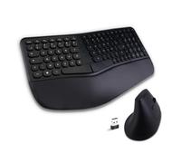 AD ADVANCE - Smartergo, Ensemble Clavier Souris sans Fil Ergonomique pour PC, Souris Verticale 57° Réglable 1600 DPI, Clavier AZERTY avec Repose-Poignets 112 Touches & 12 Raccourcis, 2.4 GHz, Noir