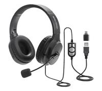 AD ADVANCE SMARTPHONICS 550 : Casque Micro PC 2 en 1 USB USB-C/Arceau réglable/Micro à réduction de Bruit/Télécommande/Compatible PC/Mac/Idéal télétravail réunions Bureau Teams, skype/Pliable