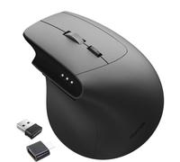AD ADVANCE - Vertical FX, Souris sans Fil Verticale Ergonomique 57° avec 7 Boutons Silencieux, DPI Réglable 800 à 3200, Double Connexion 2.4GHz et Bluetooth, Batterie Rechargeable 300mAh, Noir