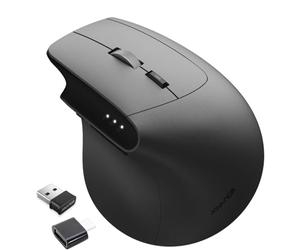 AD ADVANCE - Vertical FX, Souris sans Fil Verticale Ergonomique 57° avec 7 Boutons Silencieux, DPI Réglable 800 à 3200, Double Connexion 2.4GHz et Bluetooth, Batterie Rechargeable 300mAh, Noir