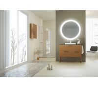 AD BATH Ensemble meubles de salle de bain : meuble de vasque sur pieds, vasque, miroir LED - METAL3