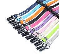 AD Beads Lot de 20 lanières de masque facial à longueur réglable avec clips pour protéger les oreilles contre la perte ou la saleté du masque - Lavables - Confortables autour du cou (10 couleurs