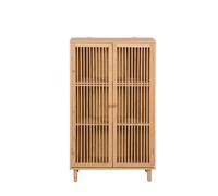 AD.CON Commode avec 2 portes - Armoire en bambou avec 3 espaces de rangement - Meuble de rangement en bambou 110x66x40cm Naturel