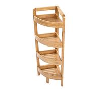 AD.CON Étagère d'angle en bambou pour salle de bain avec 4 étagères, hauteur 80 cm