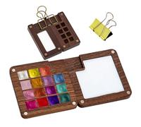 ad de sketchbook, gamme d'aquarelles en bois | Boîte de palette de rangement couleur avec 15 compartiments | Boîte de palette à économie de vide pour garçons et filles