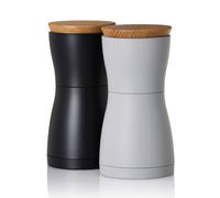 Ad Hoc Twin Salt and Pepper Mill Set, Ceramic Grinding Mechanism, Adjustable Gri
