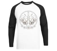 Ad Infinitum Moth T-Shirt de Baseball Unisexe Blanc à Manches Noires White Unisex Baseball Tee Black Sleeve T-Shirt