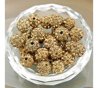 AD Perles 50 pcs de qualité Boule incrustée de strass Pave Cristal Tchèque Perles Intercalaires 10 mm 24 Light Topaz