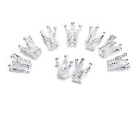 AD Perles solide en métal Couronne King & Queen Big Hole Bracelet connecteur Charm Perles 20 Pcs King Crown (Silver)