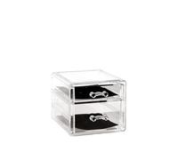 Ad Trend Boîte de rangement 2 tiroirs 16 x 12 cm H 11 cm Transparent