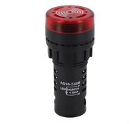 AD16-22SM Alarme sonore sonore Buzzer, indicateur de flash LED rouge avec audio, AC/DC 12V/24V/220V, signal de trou de montage de 22mm (AC/DC 12V)