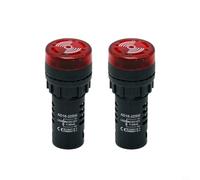 AD16-22SM Buzzer d'alarme sonore et lumineuse, indicateur visuel/sonore à DEL rouge clignotant pour panneaux de commande industriels - AC/DC 12 V, 24 V, 220 V, support de 22 mm (12 V)